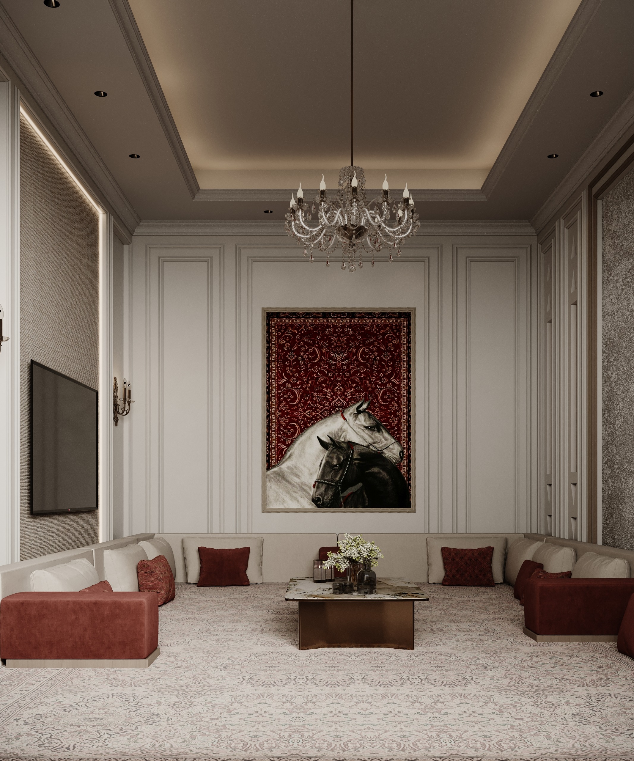 تصميم غرفة معيشة مودرن (ليفنج) تركز على الراحة واستغلال المساحات تنفيذ إيماج جروب