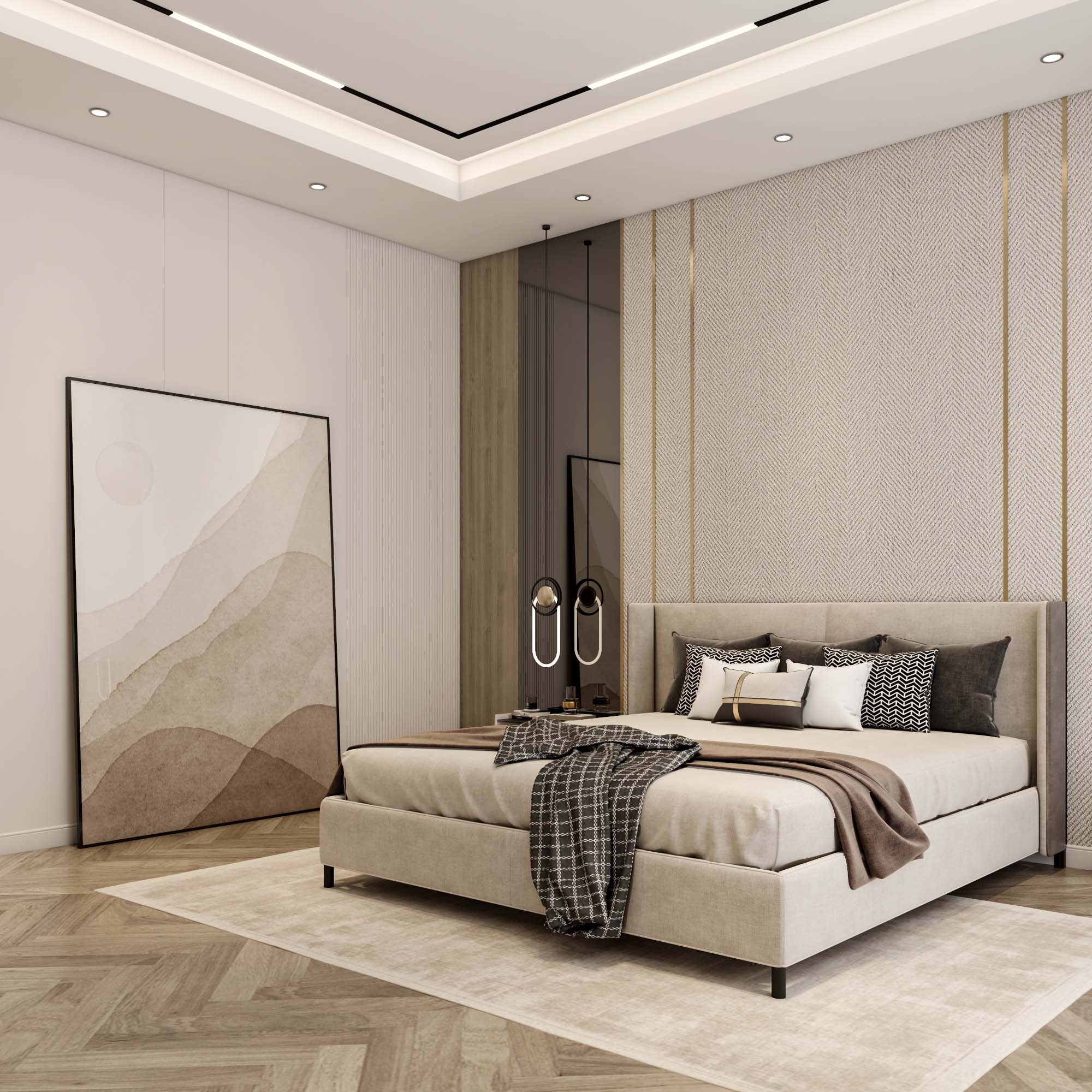 تصميم مدخل فاخر مع أعمدة كلاسيكية ولوحات جدارية بتنفيذ إيماج جروب