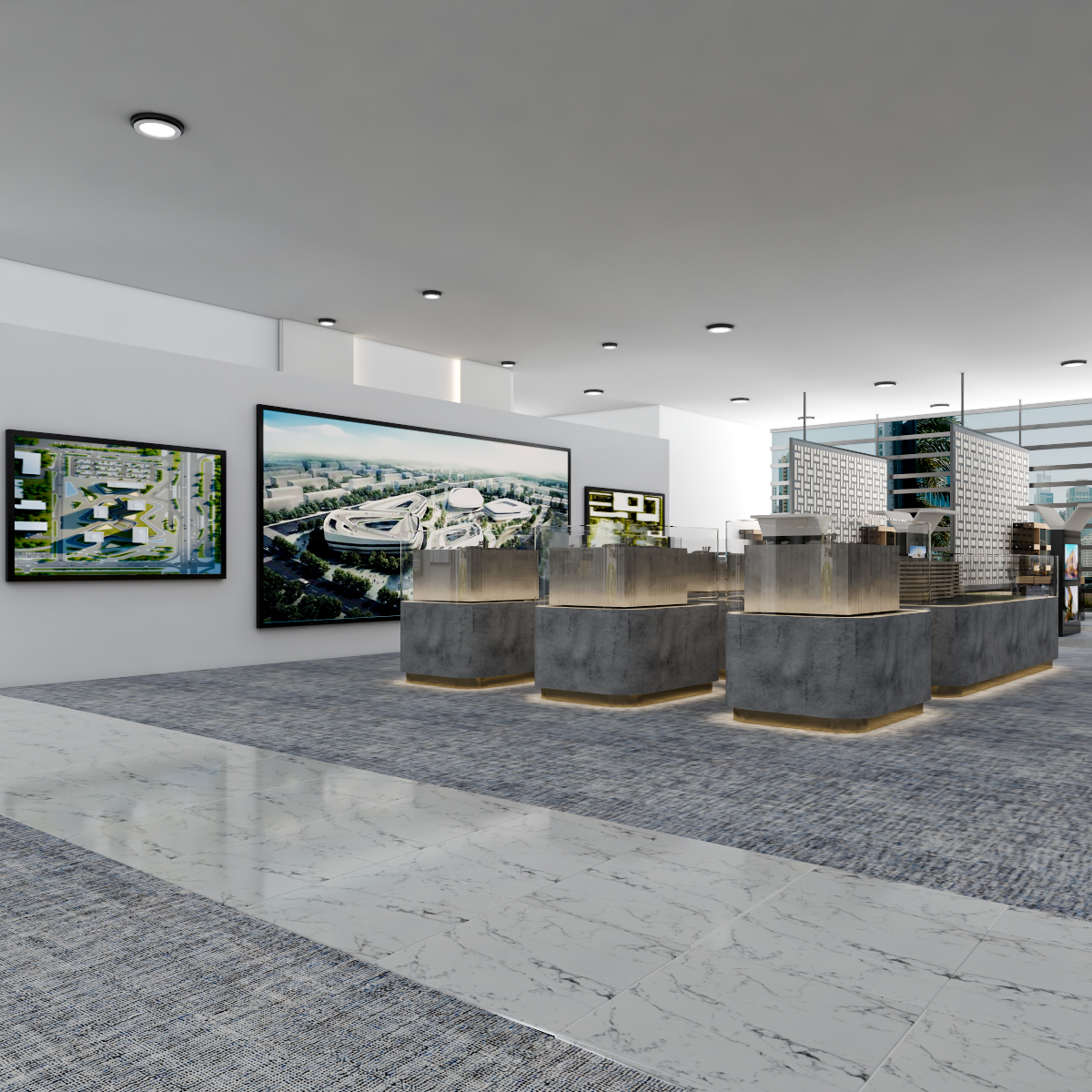 تجهيزات الإضاءة الحديثة في المراكز العقارية